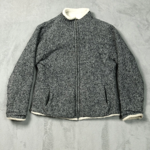 Chaqueta Orvis para mujer pequeña gris lana apilada manga larga con cremallera completa - Imagen 1 de 12