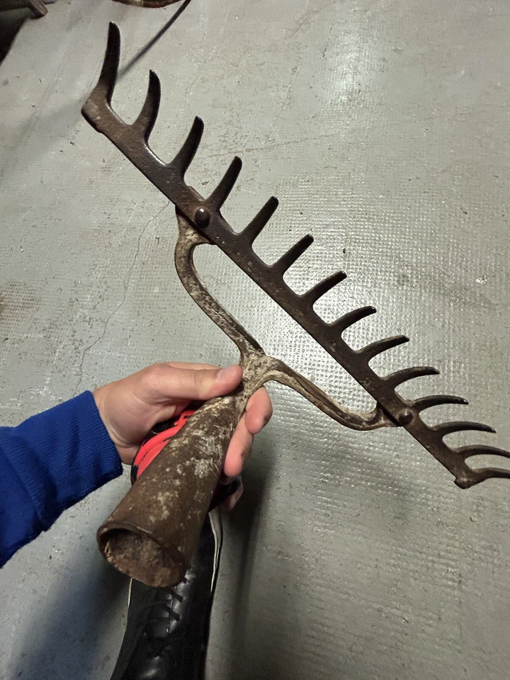 Râteau Ancien Outil Jardinage Château Maison de Maître XIXeme - Photo 3/4