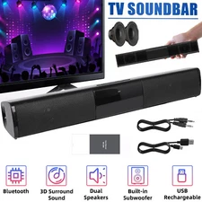 Wireless Bluetooth 5.0 TV Sound Bar Home Theater Wall Mount Subwoofer Soundbar
