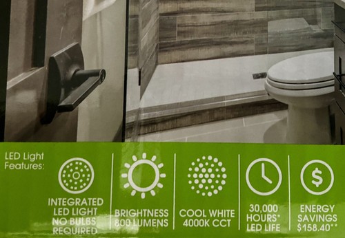Homewerks Bathroom Ventilation Fan With LED Light New In Box 50 CFM 7.5x7.25 - 第 5/16 張圖片