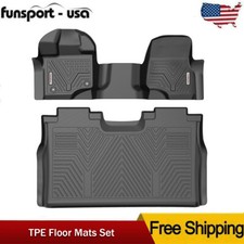 3d Floor Mats For 2015-2026 Ford F150 F-150 Super Crew Cab All Weather Tpe Liner