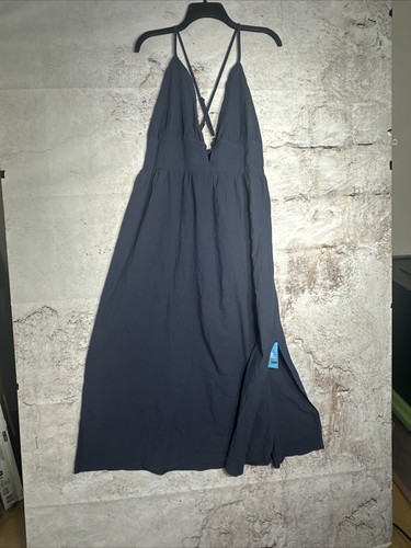 Abito donna manica scollo a V - maxi - CUPCHE taglia XL blu - Foto 5 di 6