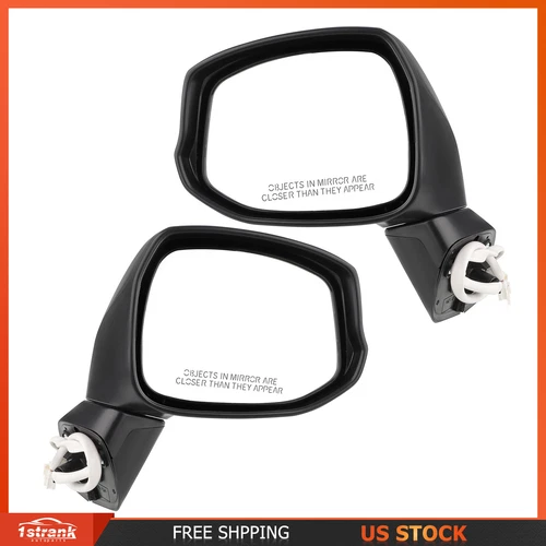 Mirror Power Textured Black Fits 12-14 Honda Civic Passenger & Driver Pair Set