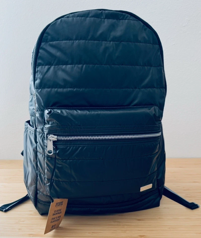 Victoria’s Secret ROSA Mochila y Bolso de Mano Acolchado Tafetán Juego de Viaje Negro Foto 4 de 4