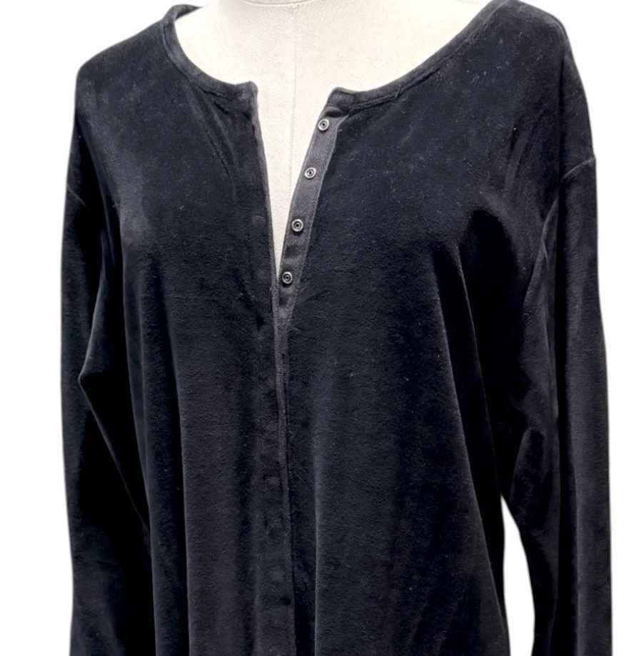 Vestido maxi gótico FLAX Jeanne Engelhart vintage anos 90 Y2K feminino veludo médio preto - Imagem 3 de 4