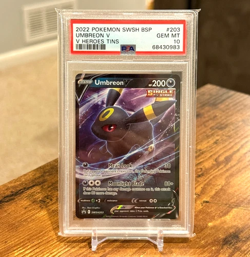 PSA 10 UMBREON V #203 - 2022 POKEMON SWSH BLACK STAR PROMO V HEROES TINS, MINT