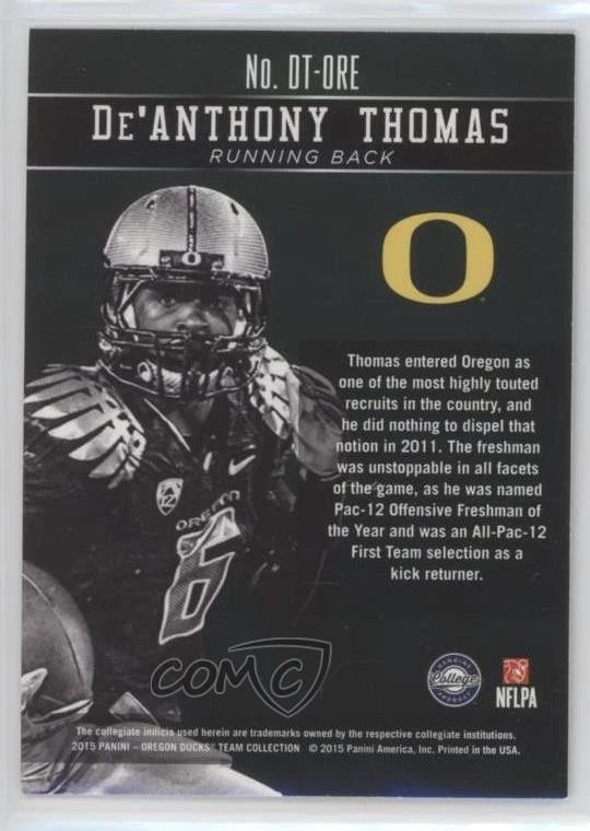 2015 Panini Oregon Ducks Honors De'Anthony Thomas #DT-ORE - Image 2 of 2