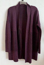 Lululemon Women's Sit In Lotus Wrap II Cardigan Sweater Heathered Plum Ribbed