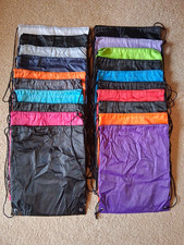 Lot of 20 Drawstring Bags, Backpacks, Cinch Sacks, Gym/Sports- Assorted Colors