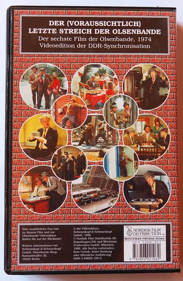 Der (voraussichtlich) letzte Streich der Olsenbande 6 VHS Video DDR Synchro.1974 - Bild 3 von 4