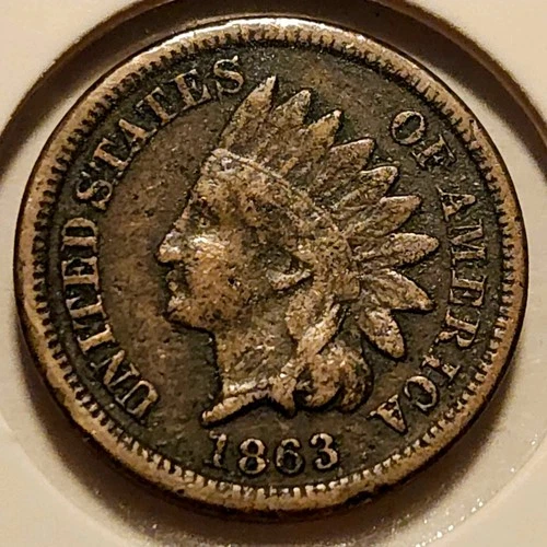 1863 CN Indian Head Cent - XF Details/Minor Corrosion