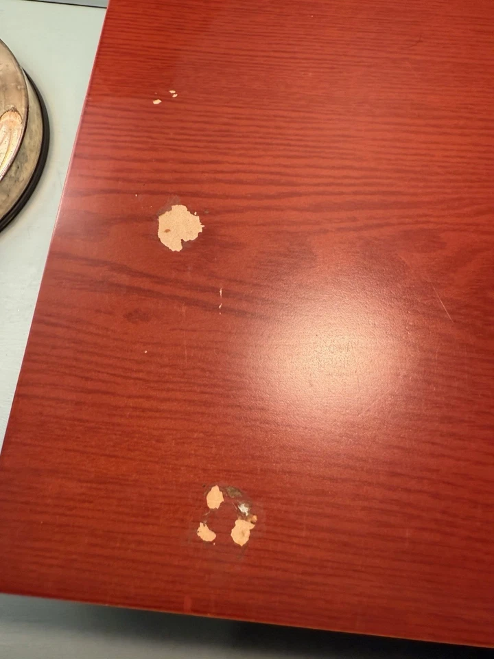 Винтажный деревянный сундук для хранения столовых приборов коричневый сервиз 12 столовых приборов. Чипирование - Изображение 3 из 4