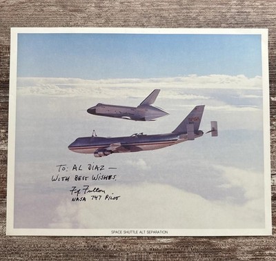 Fitz Fulton NASA TEST PILOT Hand Signed US Govt Print 1977 Space Shuttle 8X10''