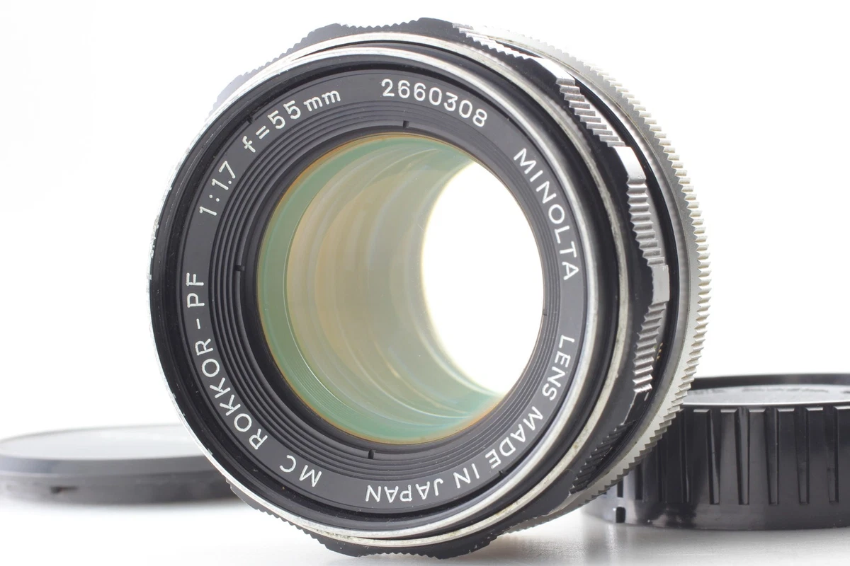 Minolta Rokkor PF 55mm Focal Camera Lenses f/1.7 Maximum Aperture