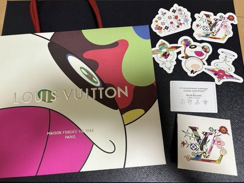 Takashi Murakami x Louis Vuitton collaboration shopper and sticker new unused - Picture 11 of 12