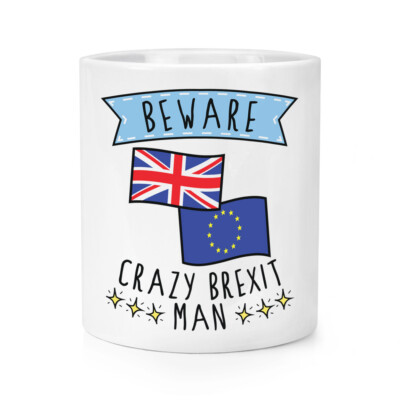 Random Brexit Man Beware Crazy Brexit Man Makeup Brush Pencil Pot Funny Britain Europe EU ...