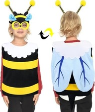 Bee-Costume for Toddler-Kids Costume Bug Wings Mask Headband