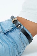 New My Accessories London Hip and Waist Belt in Black Size Large