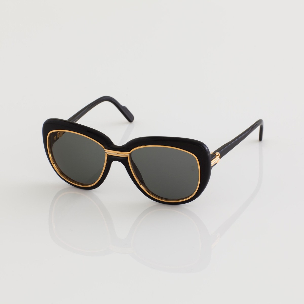 New Authentic Vintage Cartier Conquete Sunglasses C. Black 