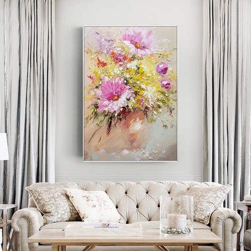 Wall Decor for Living Room Bedroom Abstract Wall Art Modern Gold Flower Oil - Picture 2 of 5