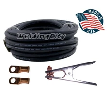 WeldingCity® 2-AWG Welding Cable Lead 300A Work Clamp Lug Terminal | US Seller