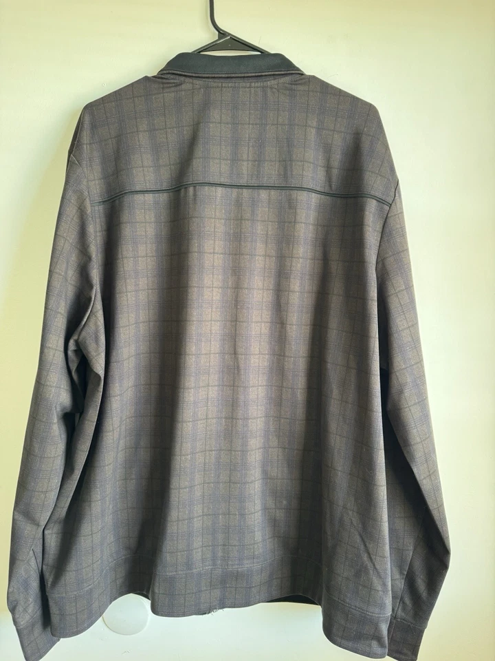 Perry Ellis Men's Jacket XLTall Excellent Condition Brown W/Black Waffle Pattern - Image 2 of 4