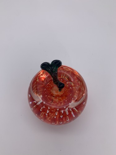 Lenox handgeblasen BULLIANTE kontrollierte Bläschen Kunst Glas Apfel Briefbeschwerer - Bild 7 von 12