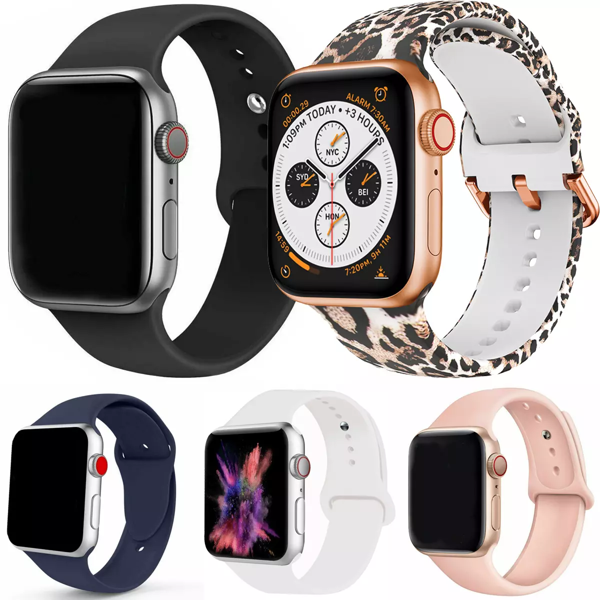 Silicone iWatch Band For Apple Watch Ultra iWatch Series 9 8 7 6 5