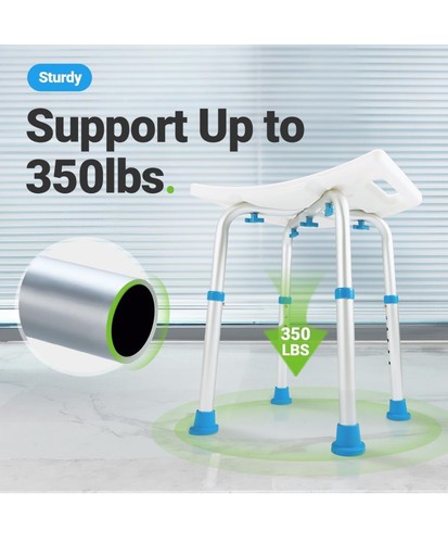 Duschhocker 350lbs Badesitz Stuhl, werkzeuglose Montagehöhe - Bild 2 von 7