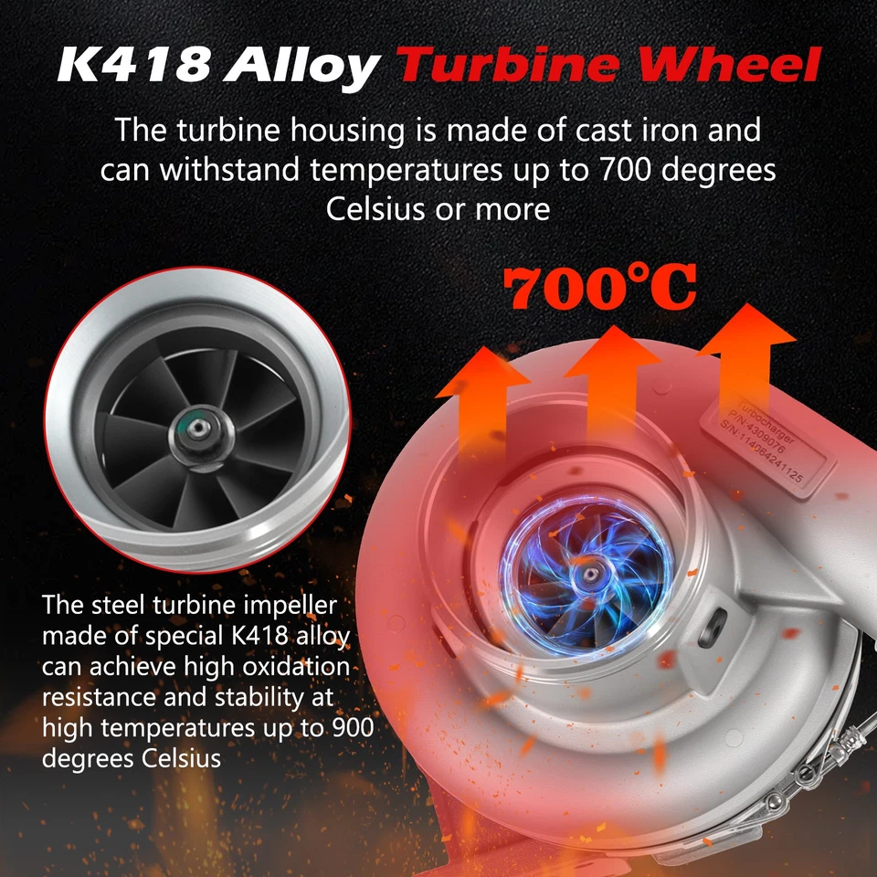 HE561VE HE500VG Turbo Turbocharger For 2005-2013 Cummins ISX ISX07 Volvo VNL - Изображение 4 из 4