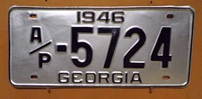 1946 Georgia License Plate