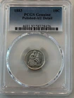 1883 Seated Liberty Dime--PCGS Graded AU Detail--Polished