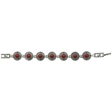 Canyon Sky Vintage Style Red Carnelian and Marcasite 7" Bracelet