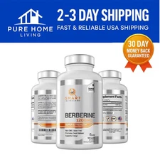 Berberine HCL Supplement - 180  Capsules 100mg, All-Natural, GMP Certified
