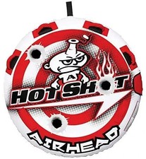 Airhead 1-2 Person Hot Shot Towable Tube for Boating Red White