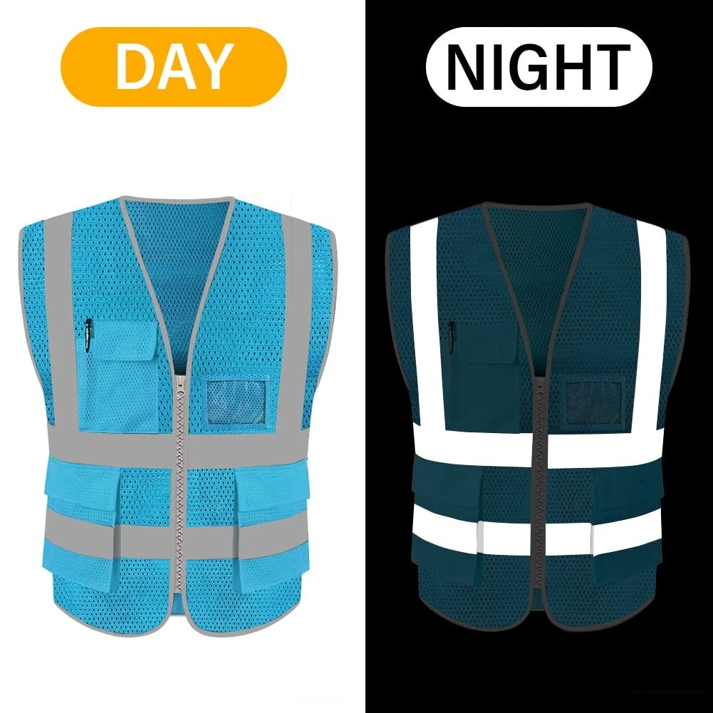HYCOPROT High Visibility Mesh Safety Reflective Vest with Pockets and Zipper,... - product detail image 5