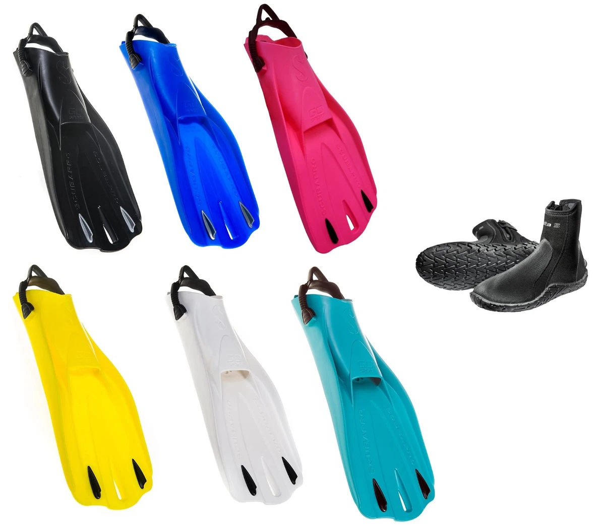Scubapro Go Sport Geräteflossen mit Delta Boots 5mm Tauchfüsslinge Größe 34-48