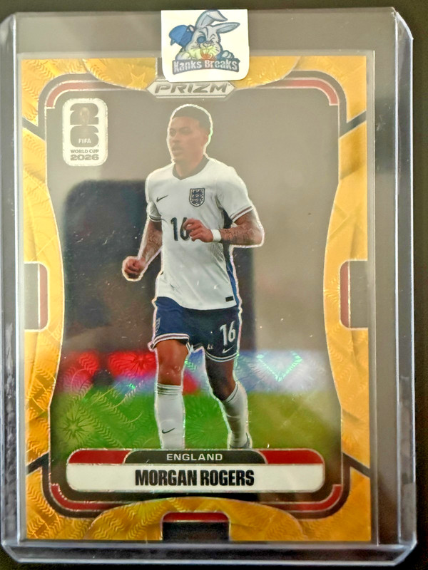 2026 Panini Prizm FIFA World Cup Morgan Rogers England Gold Celestial 5/10