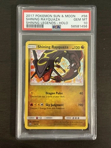 Pokemon Shining Rayquaza SM Shining Legends Holo #56 PSA 10