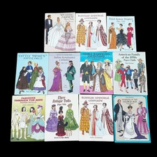 Lot of 11 Tom Tierney Paper Doll Books  Uncut Fashion Historical Little Women