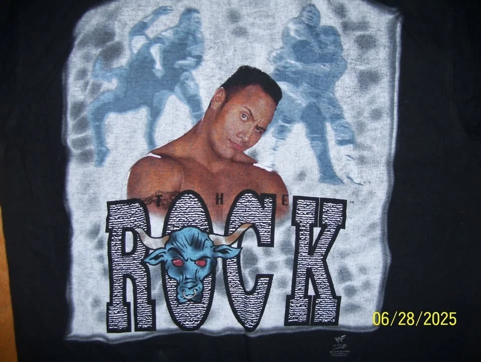 The Rock Dwayne Johnson Vintage WWE Wrestling Tee Shirt 1998 Size Large - Image 2 of 3