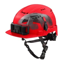 Milwaukee Bolt Red Front Brim Vented Safety Helmet With Impact Armor Liner