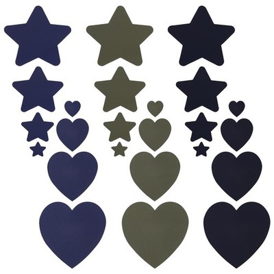 24 PCS Stars Heart Nylon Self Adhesive Repair Patches For Down Jacket Bag