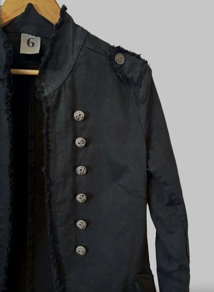 No. 6 Military Jkt W Frange WM L Negro Sgt Peppers Steampunk Foto 4 de 4