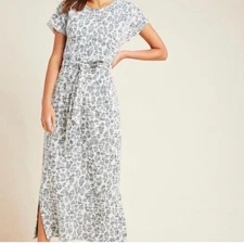 Anthropologie Dolan Left Coast Taleen Textured Leopard Print Midi Dress Size S