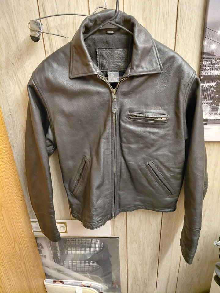 Vintage GAP Men’s Leather Jacket Size Small Genuine Leather, Acrylic, Wool   - Image 2 of 4