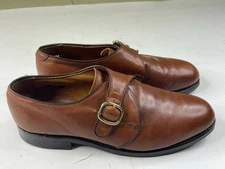 Allen Edmonds Mens Garner Monk Strap Loafers USA Made Burnished Calf Skin Sz 9.5