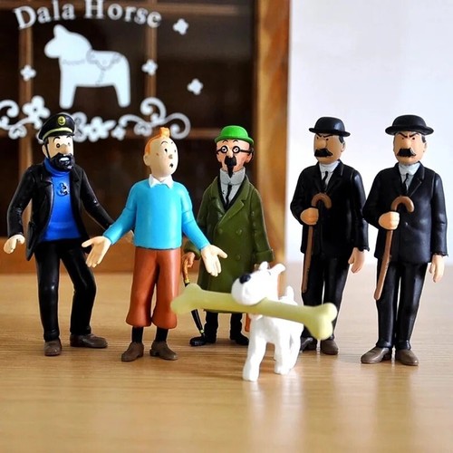 THE ADVENTURES OF TIN TIN 6PZ/SET ACTION FIGURES 4-8CM CARTOON STATUE - Foto 2 di 4