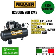 B2800/200 CM3 COMPRESSORE AD ARIA 200LT ABAC NUAIR CINGHIA MONOSTADIO V230 MONOF