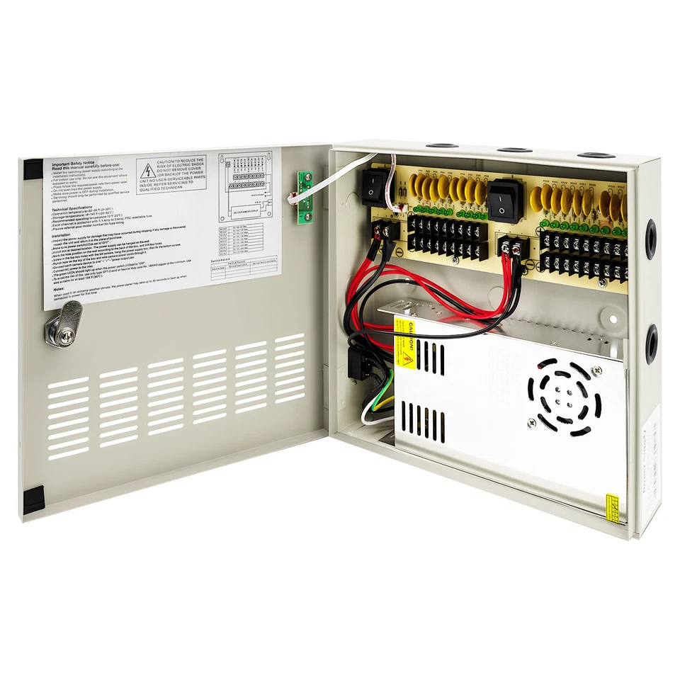 18 CH Channel CCTV Camera Power Supply Distribution Box DC 12V, 10A 20A 30A - Image 2 of 3